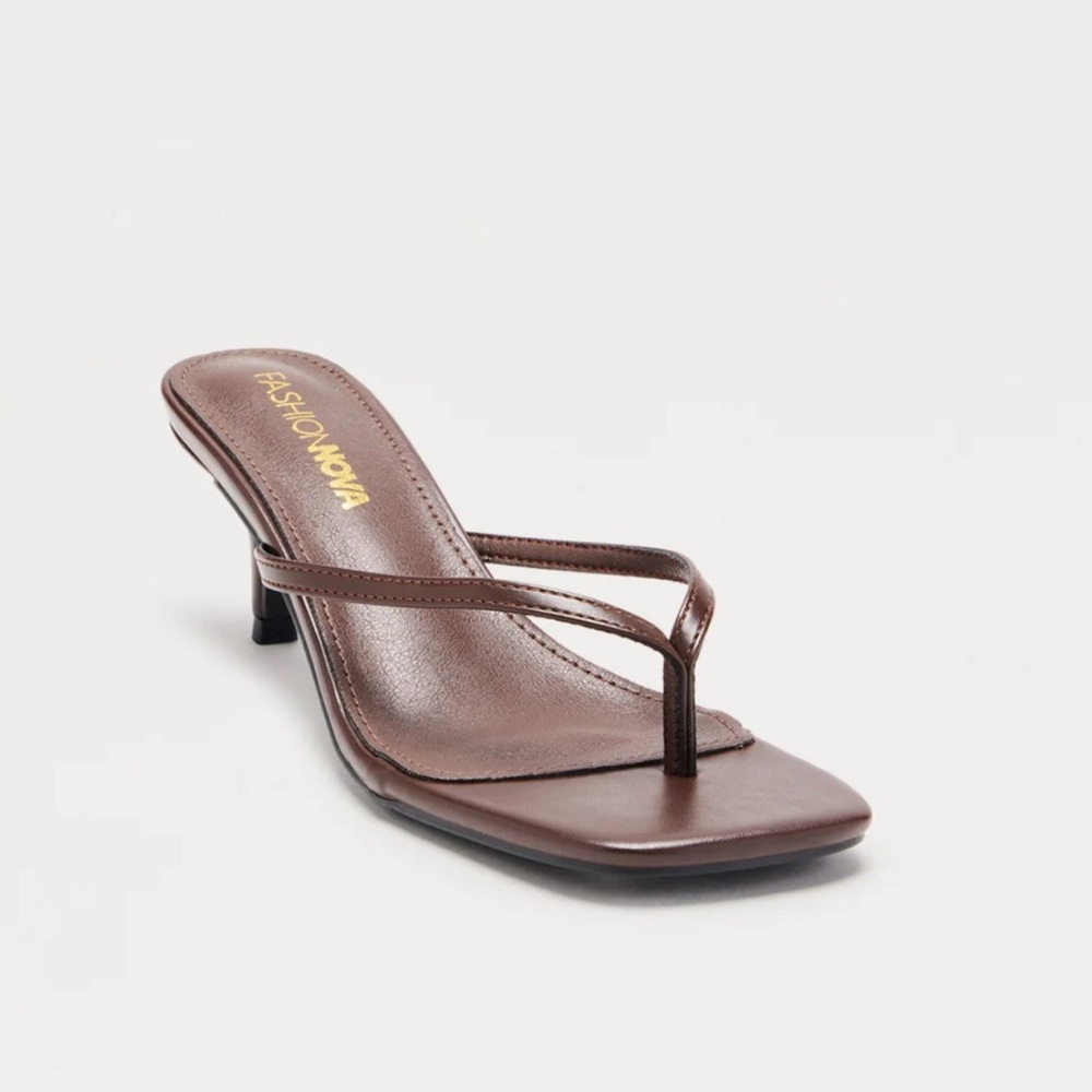Fashion Nova Chocolate Brown Heeled Mules
